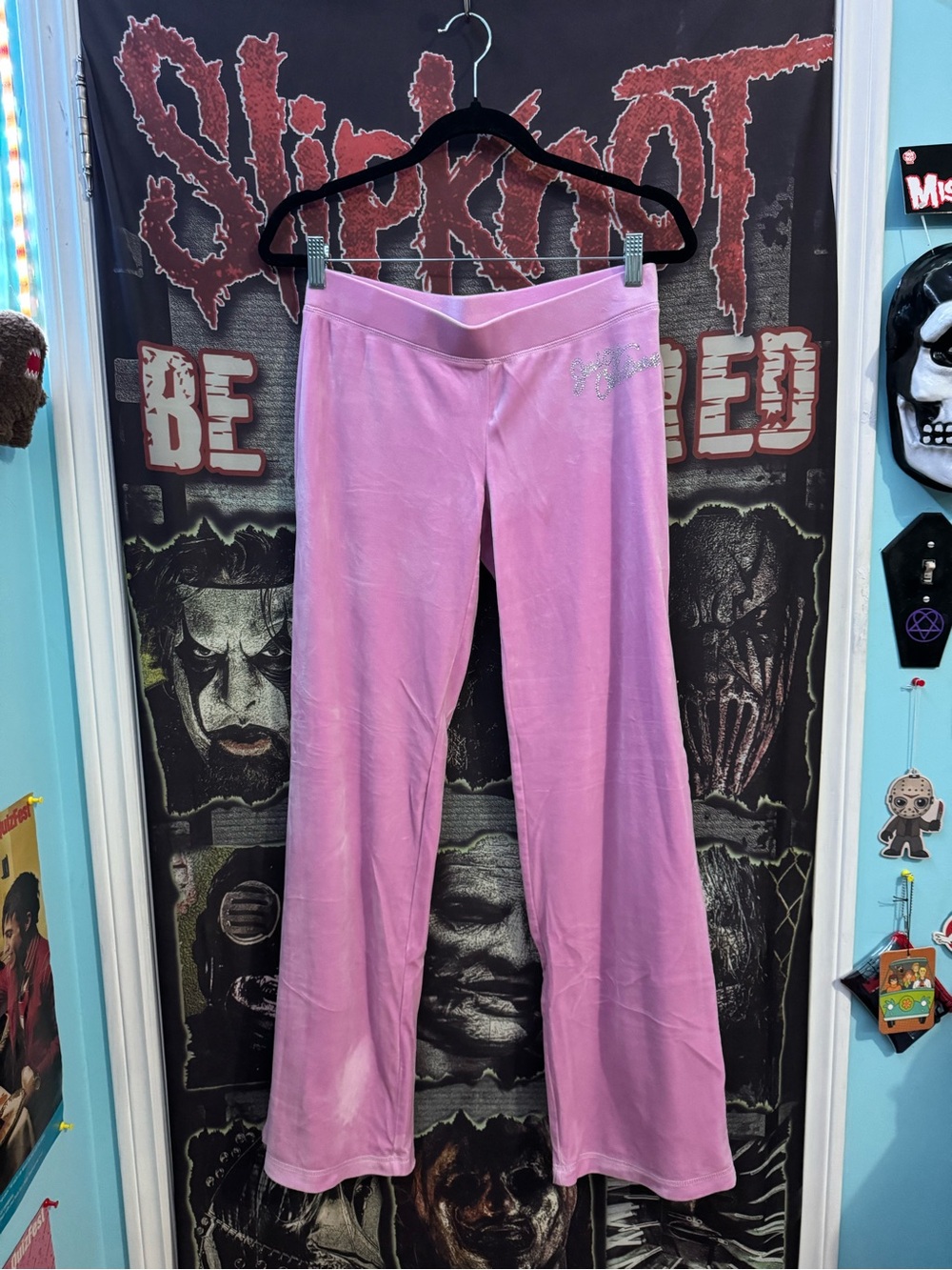 Juicy Couture Pink Velour Flared Lounge Pants